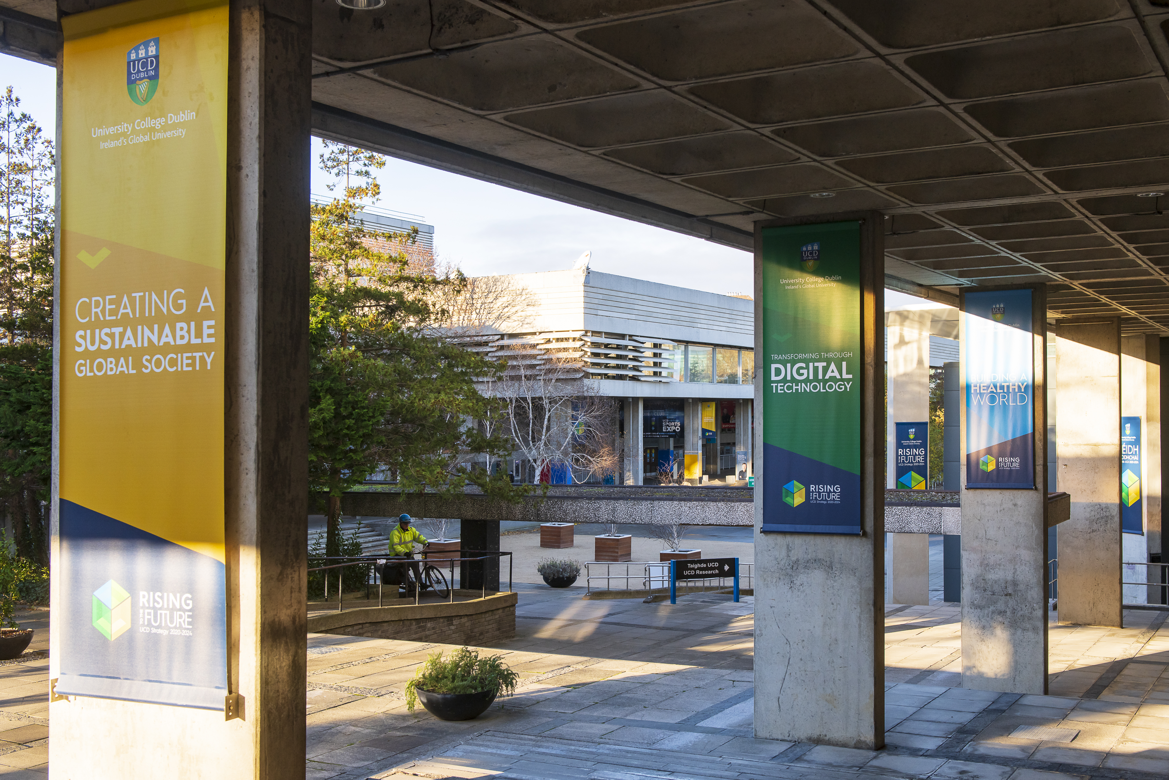 Posters on concrete columns